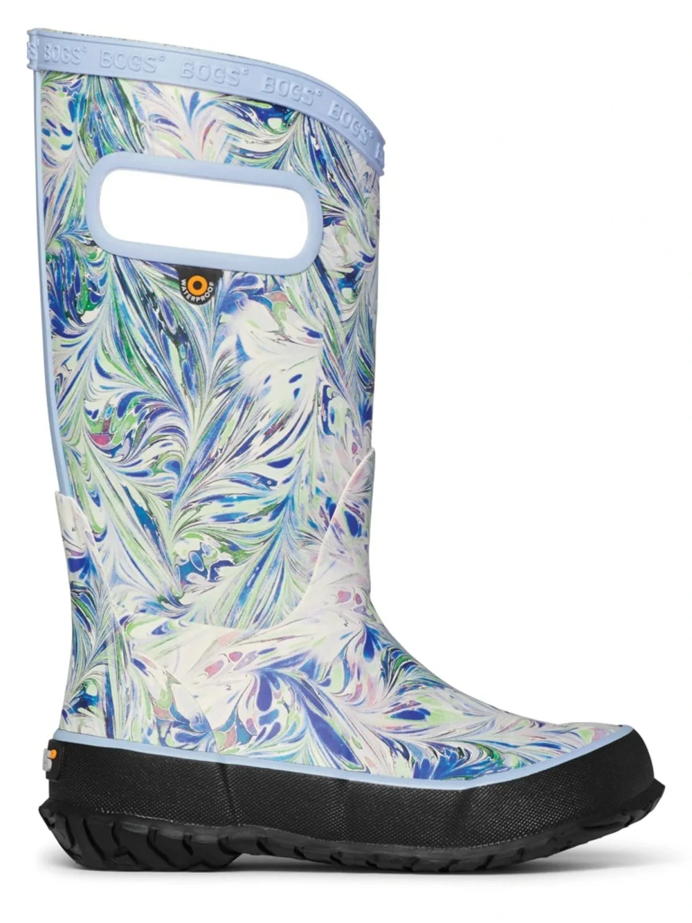 BOGS Purple Blue Periwinkle Marble Pull On Rain Boots Youth 2
